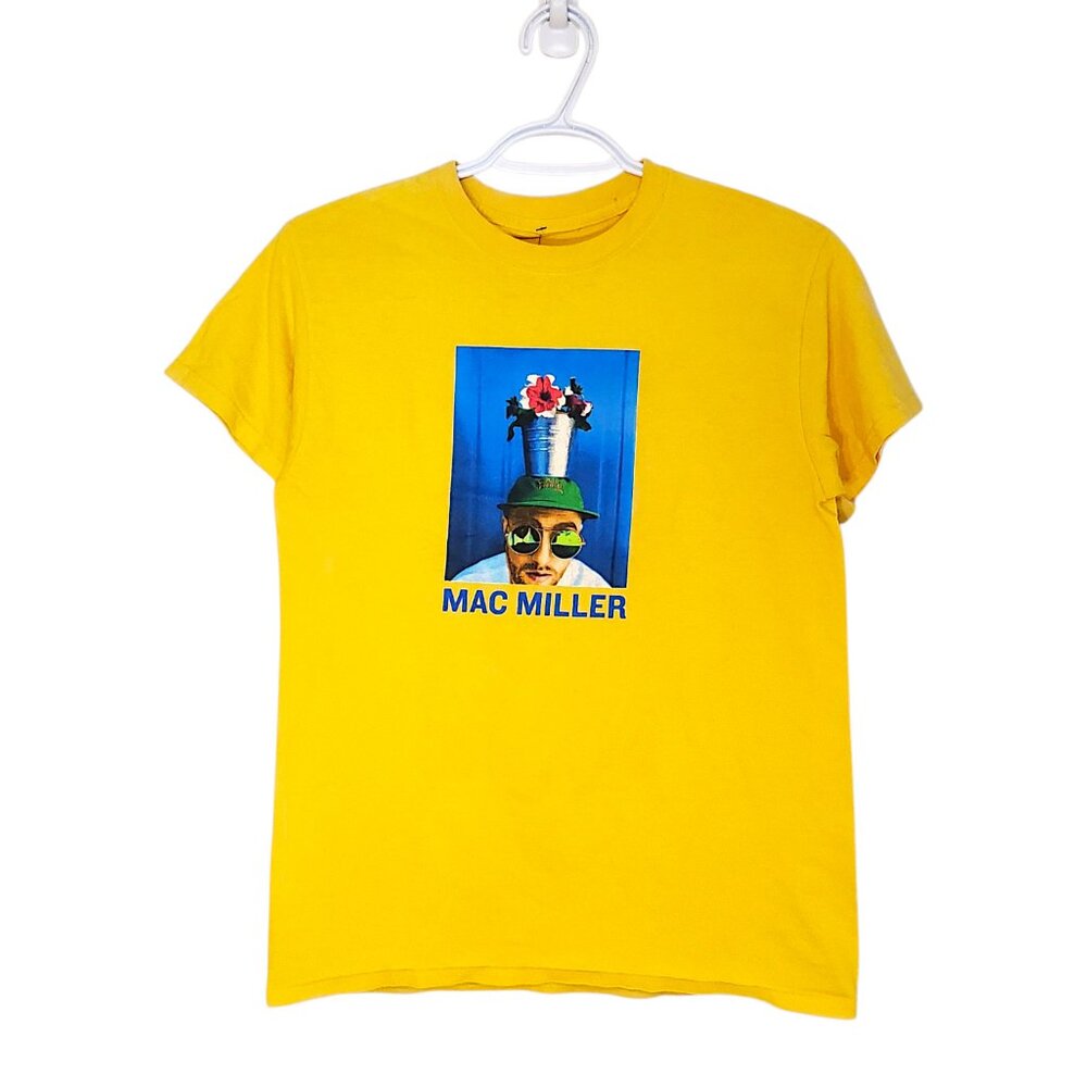 Mac Miller Pot Head graphic rap shirt yellow size S